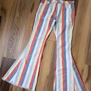 Striped Flare & Wide Leg Jeans